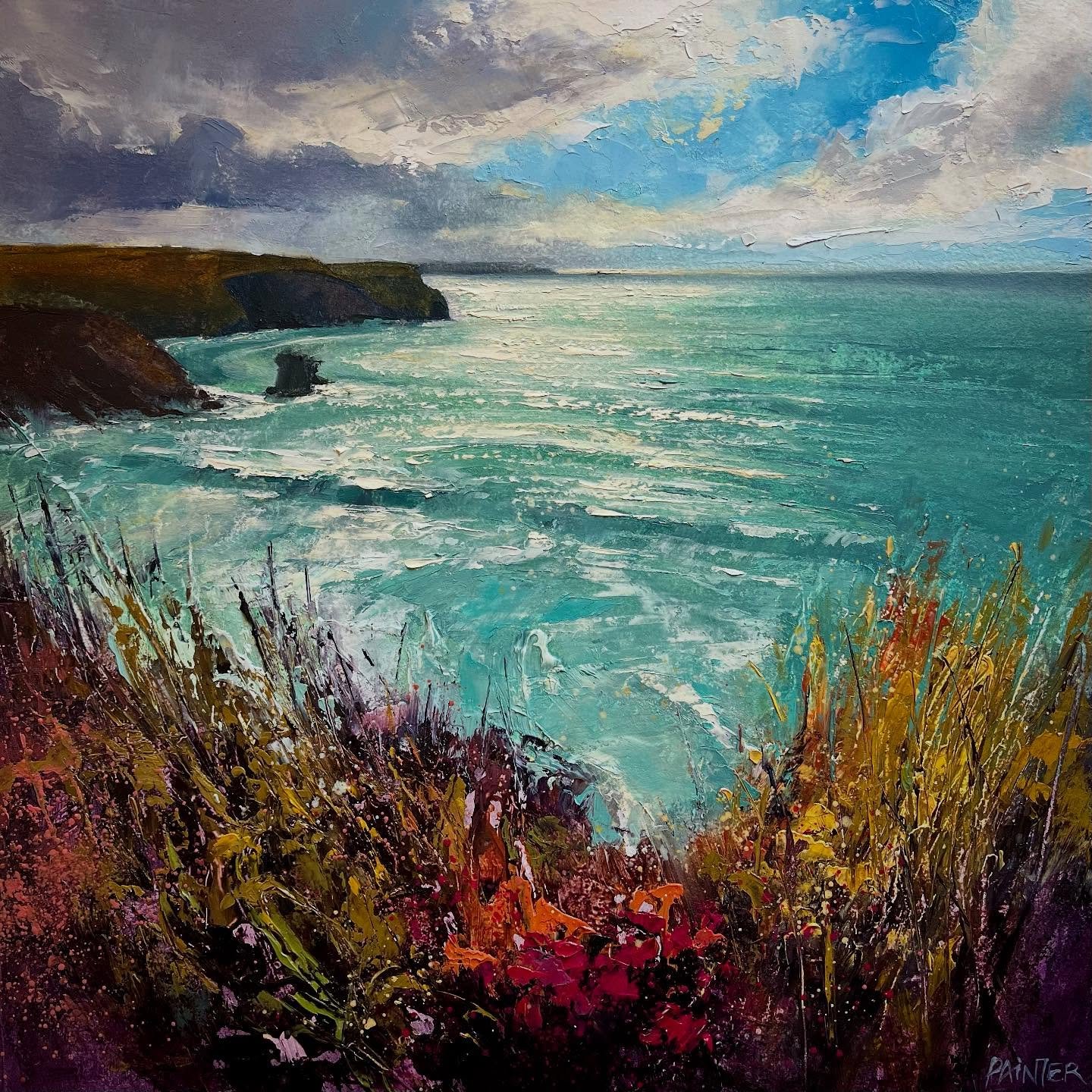 👋 Hi! It&rsquo;s been a little while since I&rsquo;ve shared a finished piece here&hellip; and this one felt like a good place to begin&hellip; full of salty sea air, spring newness and wind whipped waves!

I like how this piece holds a sense of mov